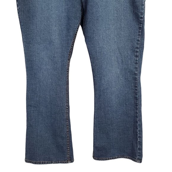 Old Navy Size 18 Short Jeans At Waist Bootcut Stretch Crosshatch Blue Denim - Picture 4 of 9